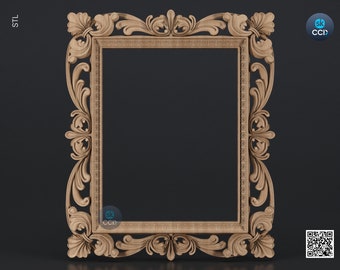 Carved Frame STL 3D Model, Carvign Frame, CNC Router Carving ArtCAM File, CNC files, Wood, Art, Wall Decor SKWF10259