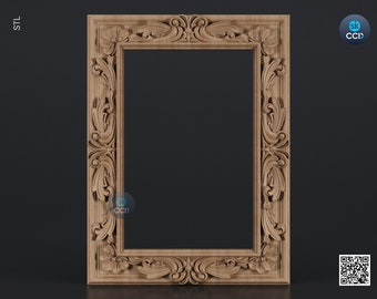 Carved Frame STL 3D Model, Carvign Frame, CNC Router Carving ArtCAM File, CNC files, Wood, Art, Wall Decor SKWF10127