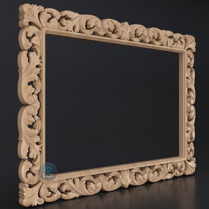 Carved Frame STL 3D Model, Carvign Frame, CNC Router Carving ArtCAM File, CNC files, Wood, Art, Wall Decor SKWF10246 image 2