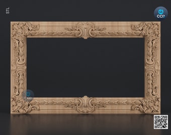 Carved Frame STL 3D Model, Carvign Frame, CNC Router Carving ArtCAM File, CNC files, Wood, Art, Wall Decor SKWF10156