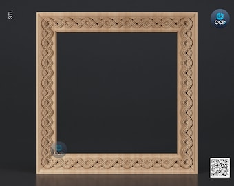 Carved Frame STL 3D Model, Carvign Frame, CNC Router Carving ArtCAM File, CNC files, Wood, Art, Wall Decor SKWF10194