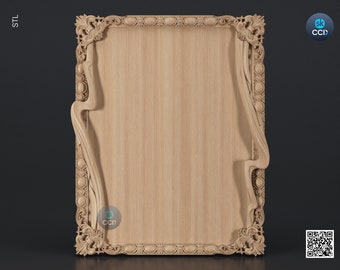 Carved Frame STL 3D Model, Carvign Frame, CNC Router Carving ArtCAM File, CNC files, Wood, Art, Wall Decor SKWF10212