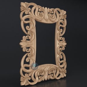 Carved Frame STL 3D Model, Carvign Frame, CNC Router Carving ArtCAM File, CNC files, Wood, Art, Wall Decor SKWF10243 image 2