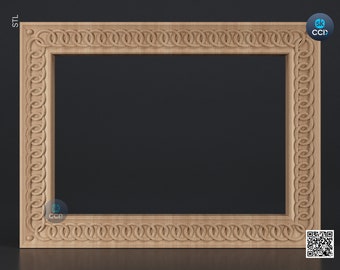 Carved Frame STL 3D Model, Carvign Frame, CNC Router Carving ArtCAM File, CNC files, Wood, Art, Wall Decor SKWF10250