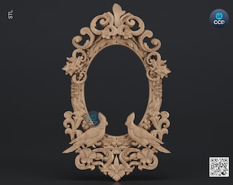 Carved Frame STL 3D Model, Carvign Frame, CNC Router Carving ArtCAM File, CNC files, Wood, Art, Wall Decor SKWF10198