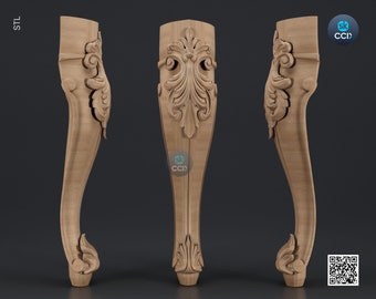 Furniture Leg 3D Model For Cnc Router, Wood Carving Digital File, Column Design, Model No. SKWL1013