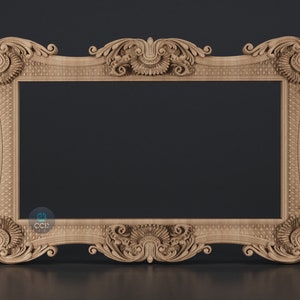 Carved Frame STL 3D Model, Carvign Frame, CNC Router Carving ArtCAM File, CNC files, Wood, Art, Wall Decor SKWF10260