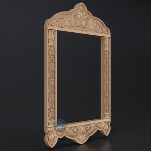 Carved Frame STL 3D Model, Carvign Frame, CNC Router Carving ArtCAM File, CNC files, Wood, Art, Wall Decor SKWF10265 image 2