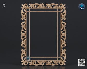 Carved Frame STL 3D Model, Carvign Frame, CNC Router Carving ArtCAM File, CNC files, Wood, Art, Wall Decor SKWF10119