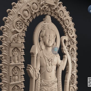 Lord Ram, Ramlala ki Murti, Ayodhya Ram Mandir 3D Model STL File Download for CNC and 3D Printing Instant Download File image 4