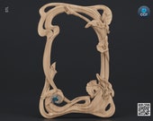 Carved Frame STL 3D Model, Carvign Frame, CNC Router Carving ArtCAM File, CNC files, Wood, Art, Wall Decor SKWF10112
