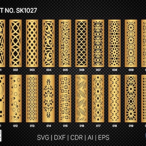 20 Pannello decorativo / Set SK1027 / Divisorio, Schermo, Partizioni, Pannello porta Laser, Cnc, Plasma, Cricut File CDR, Svg, AI, Dxf, Eps