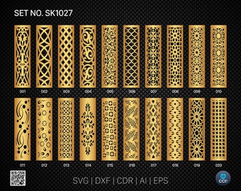 20 Decorative panel | Set SK1027 | Room Divider, Screen, Partitions, Door Panel Laser, Cnc, Plasma, Cricut File CDR, Svg, AI, Dxf, Eps