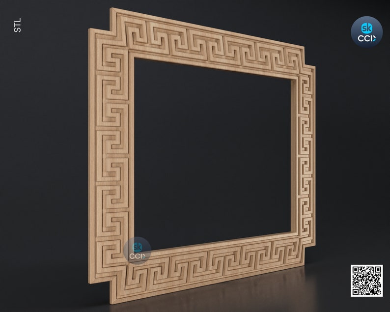 Carved Frame STL 3D Model, Carvign Frame, CNC Router Carving ArtCAM File, CNC files, Wood, Art, Wall Decor SKWF10247 image 2