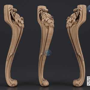 Furniture Leg 3D Model For Cnc Router, Wood Carving Digital File, Column Design, Model No. SKWL1030