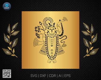 Shrinathji | Shrinathji ウォールアート | インドの神 | | レーザー切断デザイン | DXF ベクター | CNC インスタントダウンロードファイル | CNC デジタルデザイン