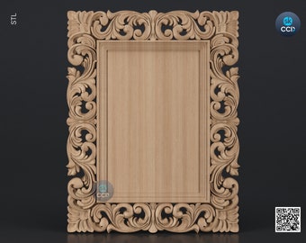 Carved Frame STL 3D Model, Carvign Frame, CNC Router Carving ArtCAM File, CNC files, Wood, Art, Wall Decor SKWF10237