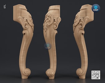 Modelo 3D de patas de muebles para enrutador Cnc, archivo digital de talla de madera, diseño de columna, modelo n.º SKWL1034