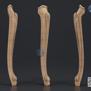 Furniture Leg 3D Model For Cnc Router, Wood Carving Digital File, Column Design, Model No. SKWL1037