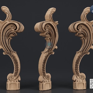 Furniture Leg 3D Model For Cnc Router, Wood Carving Digital File, Column Design, Model No. SKWL1003