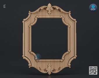 Carved Frame STL 3D Model, Carvign Frame, CNC Router Carving ArtCAM File, CNC files, Wood, Art, Wall Decor SKWF1077