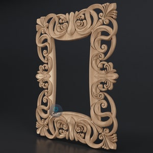 Carved Frame STL 3D Model, Carvign Frame, CNC Router Carving ArtCAM File, CNC files, Wood, Art, Wall Decor SKWF10243 image 3