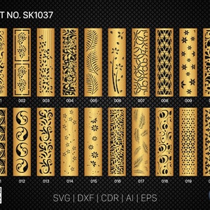 20 Decorative panel | Set SK1037 | Room Divider, Screen, Partitions, Door Panel Laser, Cnc, Plasma, Cricut File CDR, Svg, AI, Dxf, Eps