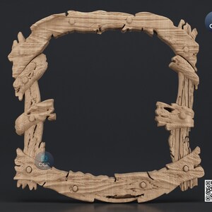 Carved Frame STL 3D Model, Carvign Frame, CNC Router Carving ArtCAM File, CNC files, Wood, Art, Wall Decor SKWF1025