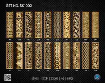 20 Decorative panel | Set SK1002 | Room Divider, Screen, Partitions, Door Panel Laser, Cnc, Plasma, Cricut File CDR, Svg, AI, Dxf, Eps