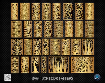 Wall Panel, 30 Patterns of art deco for decorative partitions, Laser Cutting File Dxf, Svg, Cdr, Eps Vector files