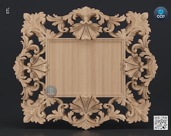 Carved Frame STL 3D Model, Carvign Frame, CNC Router Carving ArtCAM File, CNC files, Wood, Art, Wall Decor SKWF1055