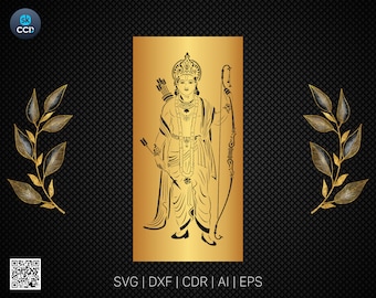 Lord Ram Vector for laser cut, cnc, digital files CDR, dxf, eps, svg, ai, SVG, Instant Download File