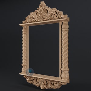 Carved Frame STL 3D Model, Carvign Frame, CNC Router Carving ArtCAM File, CNC files, Wood, Art, Wall Decor SKWF10255 image 3