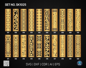 20 Decorative panel | Set SK1025 | Room Divider, Screen, Partitions, Door Panel Laser, Cnc, Plasma, Cricut File CDR, Svg, AI, Dxf, Eps