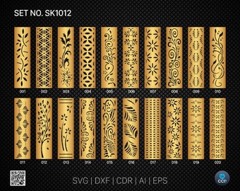 20 Decorative panel | Set SK1012 | Room Divider, Screen, Partitions, Door Panel Laser, Cnc, Plasma, Cricut File CDR, Svg, AI, Dxf, Eps