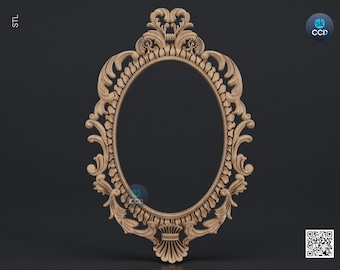 Carved Frame STL 3D Model, Carvign Frame, CNC Router Carving ArtCAM File, CNC files, Wood, Art, Wall Decor SKWF10110