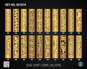 20 Decorative panel | Set SK1014 | Room Divider, Screen, Partitions, Door Panel Laser, Cnc, Plasma, Cricut File CDR, Svg, AI, Dxf, Eps