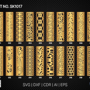 20 装飾パネル | セット SK1017 | 部屋の仕切り、スクリーン、パーティション、ドアパネル レーザー、CNC、プラズマ、Cricut ファイル CDR、SVG、AI、DXF、EPS