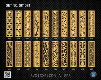 20 Decorative panel | Set SK1031 | Room Divider, Screen, Partitions, Door Panel Laser, Cnc, Plasma, Cricut File CDR, Svg, AI, Dxf, Eps