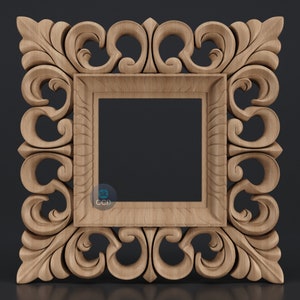 Carved Frame STL 3D Model, Carvign Frame, CNC Router Carving ArtCAM File, CNC files, Wood, Art, Wall Decor SKWF1048