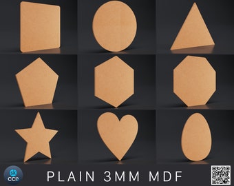 Pre Cut Plain MDF 2.5mm to 3mm With Free Sheeping | MDF Board | Medium Density Fiberboard for Laser Glowforge and Crafts