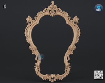 Carved Frame STL 3D Model, Carvign Frame, CNC Router Carving ArtCAM File, CNC files, Wood, Art, Wall Decor SKWF10211