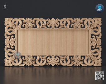 Carved Frame STL 3D Model, Carvign Frame, CNC Router Carving ArtCAM File, CNC files, Wood, Art, Wall Decor SKWF10205