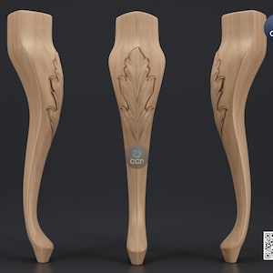Furniture Leg 3D Model For Cnc Router, Wood Carving Digital File, Column Design, Model No. SKWL1018