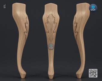 Furniture Leg 3D Model For Cnc Router, Wood Carving Digital File, Column Design, Model No. SKWL1018