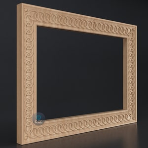 Carved Frame STL 3D Model, Carvign Frame, CNC Router Carving ArtCAM File, CNC files, Wood, Art, Wall Decor SKWF10250 image 2