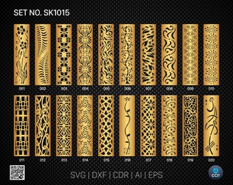 20 Decorative panel | Set SK1015 | Room Divider, Screen, Partitions, Door Panel Laser, Cnc, Plasma, Cricut File CDR, Svg, AI, Dxf, Eps