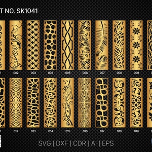 20 Pannello decorativo / Set SK1041 / Divisorio, Schermo, Partizioni, Pannello porta Laser, Cnc, Plasma, Cricut File CDR, Svg, AI, Dxf, Eps