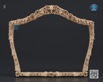Carved Frame STL 3D Model, Carvign Frame, CNC Router Carving ArtCAM File, CNC files, Wood, Art, Wall Decor SKWF1002