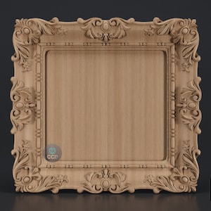 Carved Frame STL 3D Model, Carvign Frame, CNC Router Carving ArtCAM File, CNC files, Wood, Art, Wall Decor SKWF1057